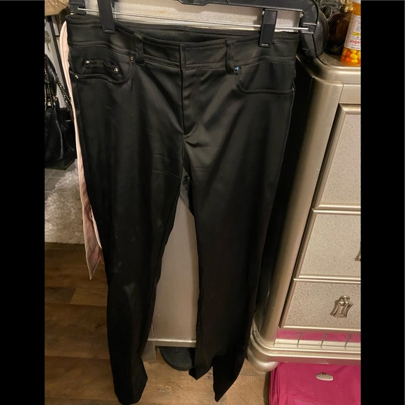 Designer CACHE slacks/ dress pants size 2 shiny sleek ! - Picture 1 of 4